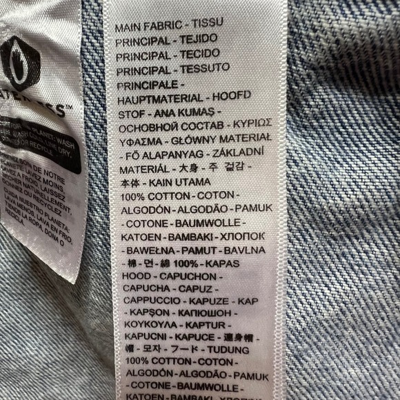 Levis Vintage Fit Trucker Denim Jacket Light Wash Blue Gray Hoodie XL Hooded - Picture 9 of 9